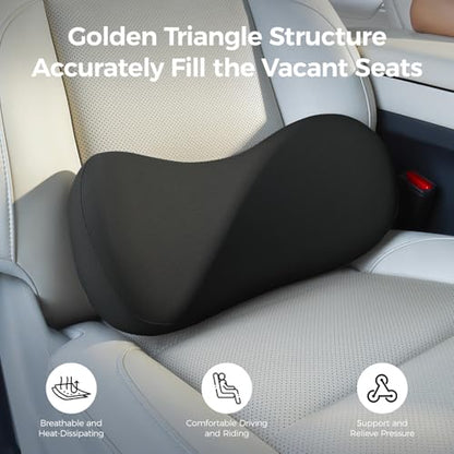 BABUR Lumbar Support Pillow for Car, Coccyx Pain Relief Cushion - color: Black