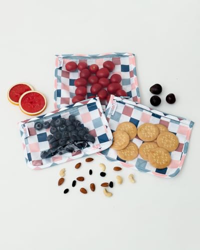ALVA 3pcs Mess-Proof Travel Pouches,TSA Approved Toiletry Bag,Makeup Bag - color: Colored grid