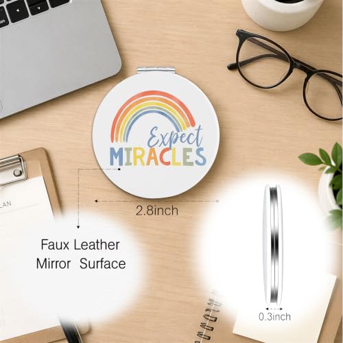 Expect Miracles Mini Compact Pocket Mirror Gift for Pregnant Women - color: Expect Miracles
