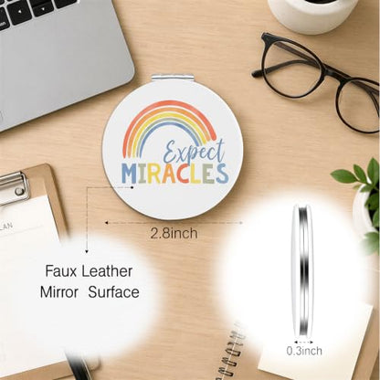 Expect Miracles Mini Compact Pocket Mirror Gift for Pregnant Women - color: Expect Miracles