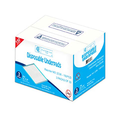 Disposable Underpads Size 23X36 Case of 150 Blue and White Great for Changing Table and Surfaces - size: 23X36