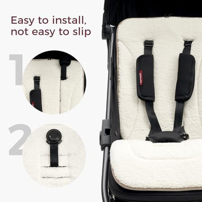 Momcozy Reversible Stroller Cushion, Universal Breathable Liner - color: Khaki, size: Warm Pad