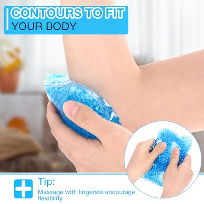 Trelaco 24 Pcs Gel Bead Ice Pack 4 x 6 Inch, Reusable Hot Cold Pack - color: Blue