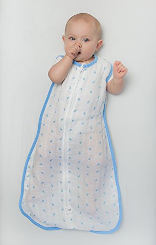 Amazing Baby Muslin Sleeping Sack - color: Blue Dots, size: Small (0-6 Month)