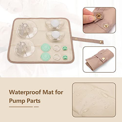 LUXJA Wearable Breast Pump Bag with a Waterproof Mat, Black - color: Black