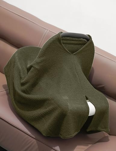 Olive Green Nursing Cover Up for Breastfeeding, Privacy Feeding Shawl - color: Olive Green