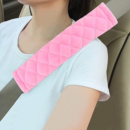 Amooca 2 Pack Seat Belt Covers Soft Shoulder Pad for Cars & Backpack - color: D: Pink