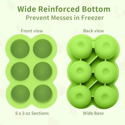 Silicone Freezer Tray with Clip-on Lid, 3oz x 6 Pods (Bright Green) - color: Bright Green (6 x 3 OZ)