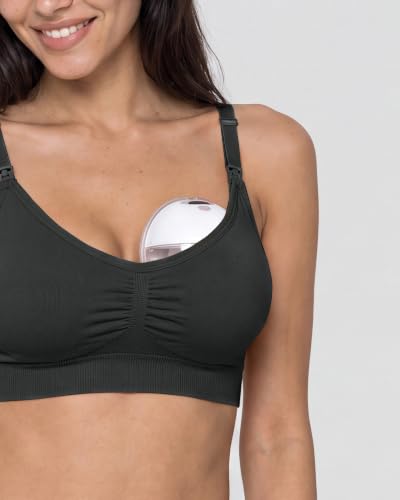 Stelle Nursing Bras Maternity Bralette Seamless for Breastfeeding - color: 1 Pack Black, size: X-Large