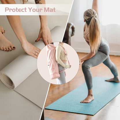 Yoga Mat Bag, Yoga Bag with Adjustable Strap and Pockets - color: Green