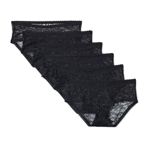 Amazon Essentials Women's Maternity Under Bump All over Stretch Lace Brief, Pack of 6 - color: Black, size: Large