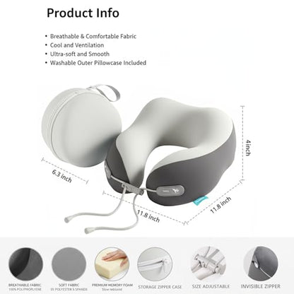 Travel Neck Pillow,Memory Foam Airplane Pillow, Pink - color: Pink