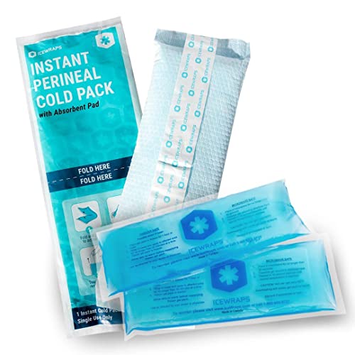 ICEWRAPS Instant Perineal Cold Pack and 4x10 Reusable Perineal Gel Ice Packs Bundle - Cold Pack for First Aid, Breastfeeding, Mastitis, Postpartum, Hemorrhoid, and Perineal Injuries