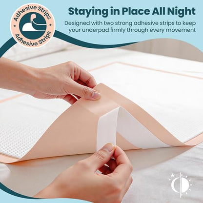 MKISS Extra Large Bed Pads with Adhesive Strips 40" x 36" 25 Count - size: 40"x36"-25Pcs(with Adhesive Stripes)