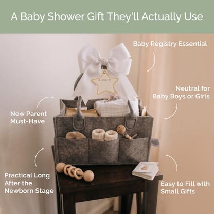 Parker Baby Co. Felt Diaper Caddy Organizer - Regular, Charcoal - color: Charcoal (Heathered Charcoal), size: Regular