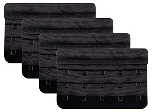 Tamlien Bra Extender 2 Hook/3 Hook/4 Hook/5 Hook, Soft and Comfortable Bra Extension - color: Bra Extender 5 Hooks-black-4