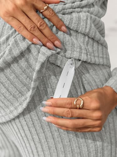 Yousify Womens Maternity Pajamas Sets 2 Piece Outfits - color: Grey, size: X-Large
