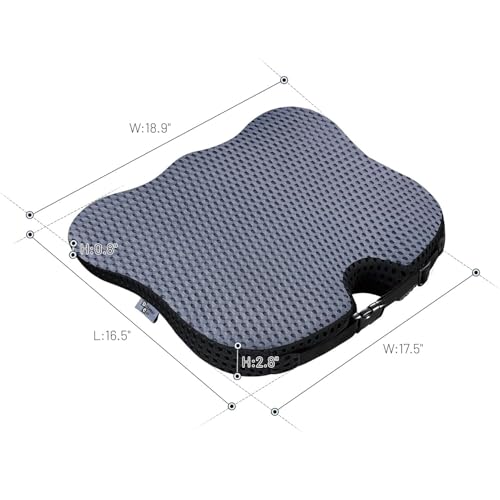 Wedge Car Seat Cushion for Better Visibility & Sciatica Pain Relief - color: Gray