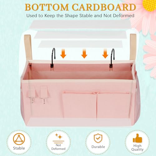 Bedside Caddy Bedside Storage Bag for Headboards/Bunk Bed - color: 2PC Light Pink