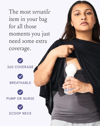 Bodily Everything Nursing Cover, Breathable Breastfeeding Blanket for Women - color: Black