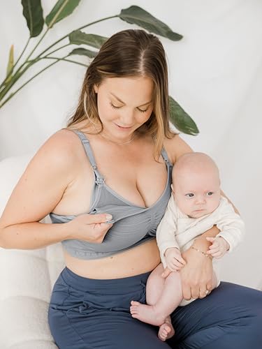 Kindred Bravely Sublime Hands Free Pumping & Nursing Bra, Wireless - color: Grey, size: Medium