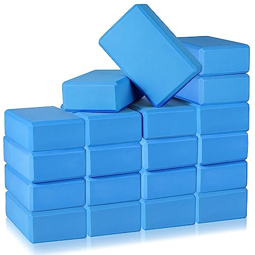 Honoson 20 Pcs Foam Yoga Blocks Bulk 9x6x3'' High Density - color: Dark Blue
