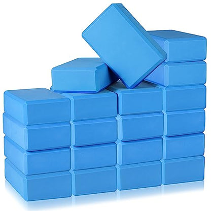 Honoson 20 Pcs Foam Yoga Blocks Bulk 9x6x3'' High Density - color: Dark Blue