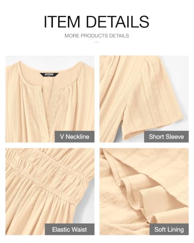 BTFBM Womens Summer 2026 Casual Maxi Dresses - color: Apricot, size: Medium