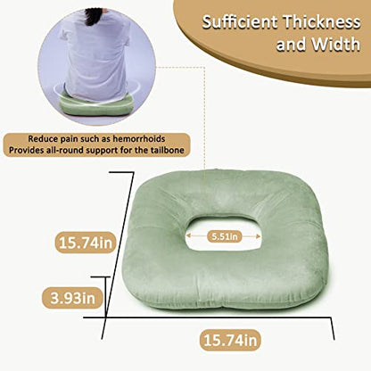 Hshbxd Donut Pillow, Tailbone Cushion for Wheelchair, Office and Travel - color: Light Green