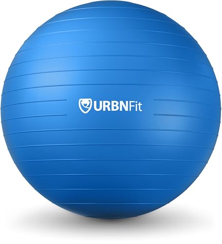 URBNFit Yoga Ball - Anti-Burst Exercise Ball Large - color: Blue, size: M (20" - 22") 55cm