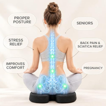 Gel Seat Cushion for Long Sitting, Office Chair Memory Foam Cushion, Black - color: Black