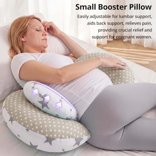 Adjustable Cotton Pregnancy Wedge Body Pillow, Maternity Pillow for Moms - color: Grey