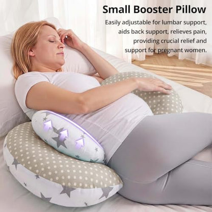 Adjustable Cotton Pregnancy Wedge Body Pillow, Maternity Pillow for Moms - color: Grey