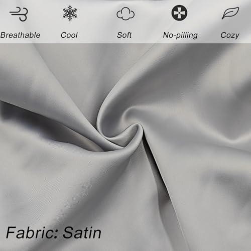 Satin Knee Pillowcase for Contour Legacy Knee Pillow (Slate Grey) - color: Slate Grey