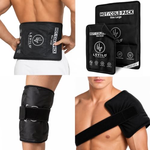 LEVILO Large Ice Packs for Injuries Reusable (Pack of 2) – Soft Ice Packs