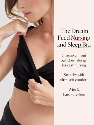 HATCH The Dream Feed Nursing & Sleep Bra - color: Black/Sand (Pack of 2), size: Medium