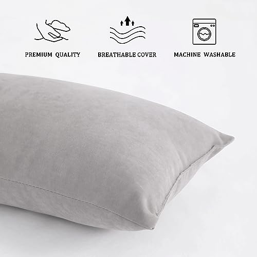 BEDSUM Plush Mini Pillows, 11 x 7, Microfiber, 2 Pack, Light Grey - color: Light Grey, size: 11x7 inches