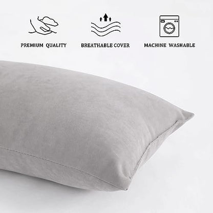 BEDSUM Plush Mini Pillows, 11 x 7, Microfiber, 2 Pack, Light Grey - color: Light Grey, size: 11x7 inches