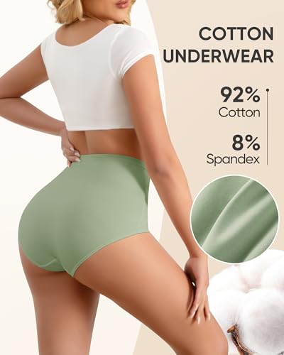 Women's Cotton Underwear High Waisted Post Partum Soft Panties 4 Pack - color: A-multicolor, size: X-Large