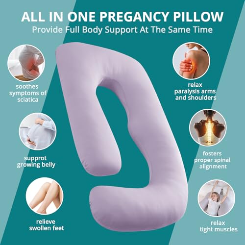 Cooling Pregnancy Pillows for Sleeping, 57'' Full Body Pillow, Lavender - color: Lavender, size: 57 Inch