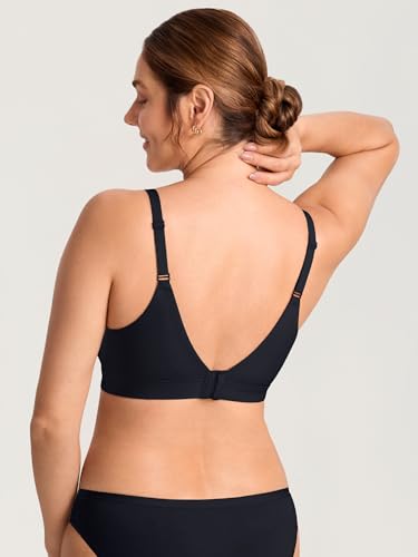 MOMANDA Seamless Nursing Bras for Breastfeeding - color: Black, size: Large