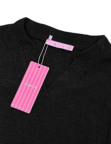 Joymom Maternity Rolled Long Sleeve Nursing Tops Tunic Blouses Breastfeeding - color: 4-1 Black, size: Large