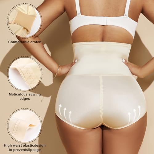 MOVWIN Plus Size Shapewear Tummy Control Underwear Girdle For Women - color: Beige, size: 4X-Large