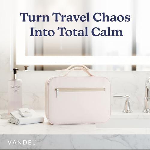 VANDEL Waterproof Hanging Toiletry Bag [TSA-Approved] Cosmet Travel Bag - color: Blue Gingham