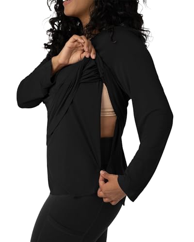 Kindred Bravely Everyday Nursing & Maternity Long Sleeve T-Shirt - color: Black, size: Large