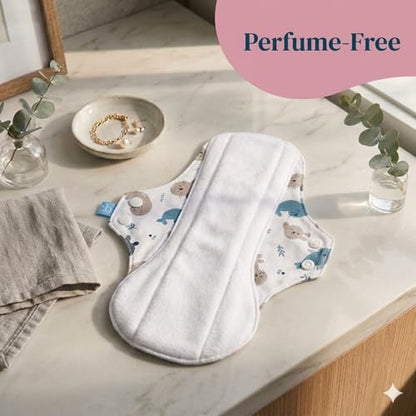 Reusable Feminine Pads Regular with Pouch, Medium Absorbency - Lavender - color: Lavender, size: Regular