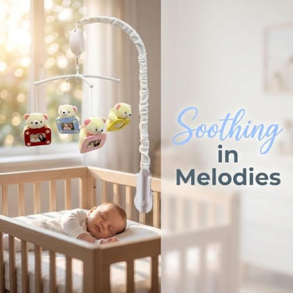 Baby Crib Mobile with DIY Photos Display for Girl Mobile Musical