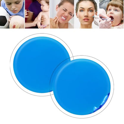 Gel Ice Pack Round Reusable Ice Packs for Injuries Hot and Cold Compress Pain Relief and Swelling Reduction 4 Pcs with 2 Covers