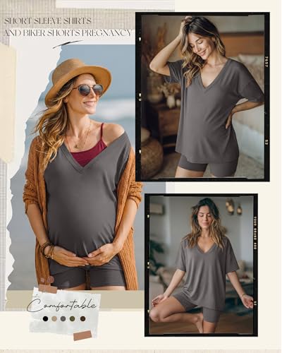 Women's 2 Piece Maternity Oversized Set - color: Gray, size: X-Large