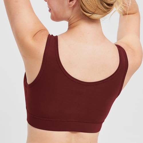 netdraw Women's Bamboo Viscose Nursing Sleep Bra - color: Black/Claret/Oat, size: Medium